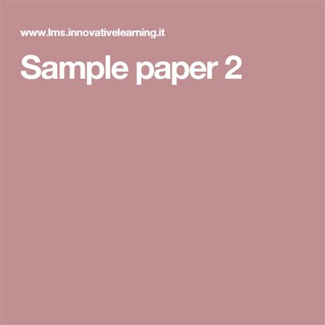 sample paper  sample paper lms paper
