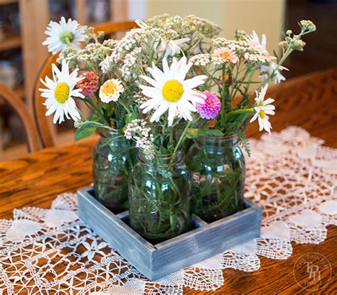 Diy Mason Jar Centerpiece Tray