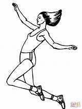 Salto Longitud Dibujo Weitsprung Atletismo Ausmalbild Athletics sketch template