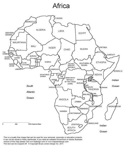 Free Printable Blank Map Of Africa[outline Map]