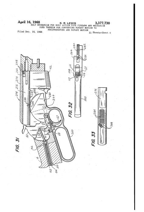 patent  bolt mechanism  bolt action type firearm  mechanism