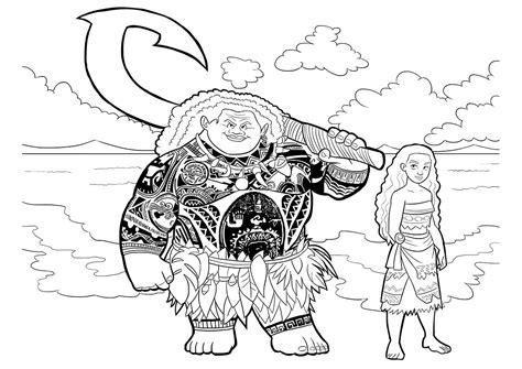 moana coloring pages    print