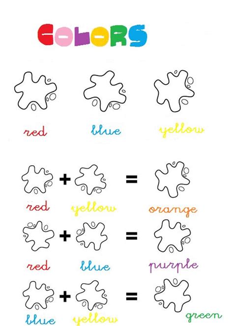 print activities learn colors  learning colors preschool