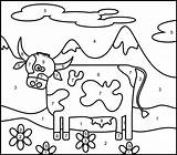 Coloring Printables Number Color Pages Kids Animals Printable Cow Farm Animal Numbers Easy Simple Paint Coloritbynumbers Coloriage Colour Colouring Magique sketch template