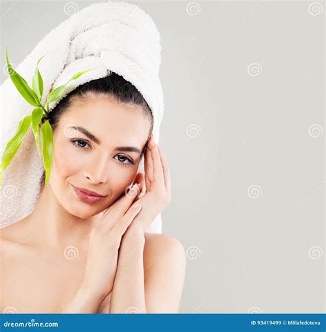 spa beauty spa model young woman  clear skin stock image image