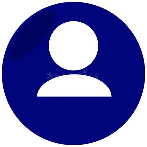 icon profile  circle  shadow color dark blue stock image
