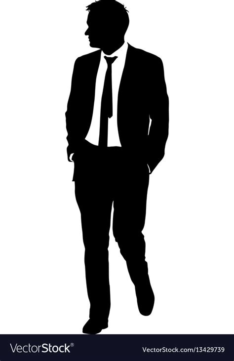 silhouette businessman man in suit with tie on a vector image