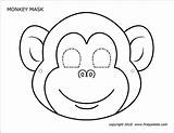 Printable Monkey Mask Masks Animal Crafts Coloring Kids Templates Pages Preschool Monkeys Para Craft Paper Antifaz Masque Animales Firstpalette Mascara sketch template