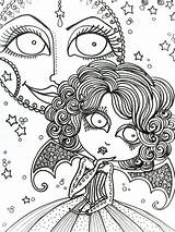 Coloring Pages Vampire Gothic Adults Printable Halloween Book Sheets Colouring Mermaid Adult Goth Color Girl Etsy Fairy Kolorowanki Abstract Paisley sketch template
