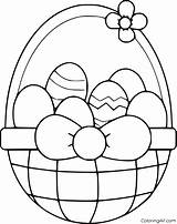 Easter Coloring Basket Pages Printable Kleurplaten Print Easy Egg Bunny Colouring Pasen Kids Paashaas Vector Sheets Template Book Size Format sketch template