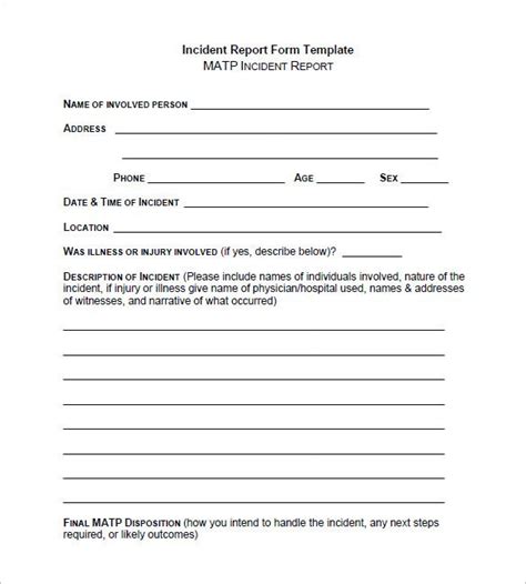 incident report template microsoft word  template