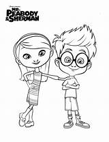 Peabody Sherman Mr Coloring Penny Pages Kids Colouring Fun Visit Printable sketch template