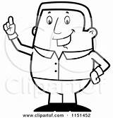 Chubby Finger Coloring Businessman Holding Clipart Cartoon Thoman Cory Outlined Vector Middle Template sketch template