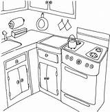 Kitchen Coloring Pages Cooking Gif Keuken sketch template