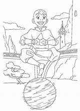 Coloring Avatar Pages Printable Popular Aang Colouring sketch template