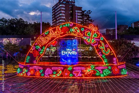Medellin Antioquia Colombia December 7 2022 Christmas Lights Over
