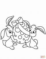 Easter Coloring Bunnies Two Egg Para Colorear Kleurplaat Påsk Bunny Pages Dibujo Målarbilder Print Bilder Gratis Dibujos Imprimir Supercoloring Printable sketch template
