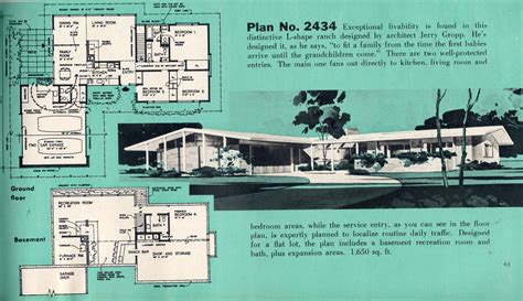 mid century modern house architectural plans vintage architecture mid