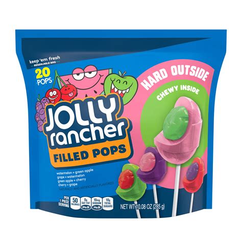 jolly rancher filled lollipop assortment stand  bag  oz