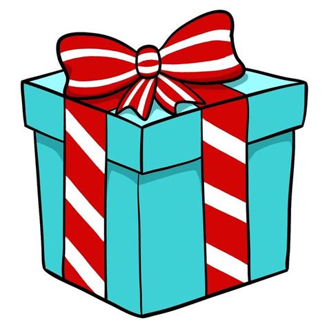 draw  christmas present box  ribbons christmas present