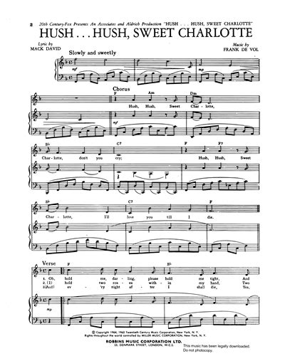 hush hush sweet charlotte guitar and piano and voice sheet music by