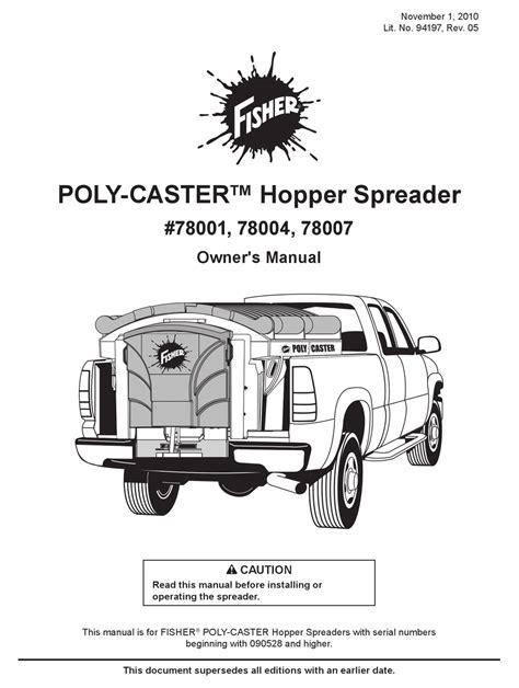 fisher poly caster  owners manual   manualslib