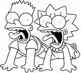 Coloring Pages Simpsons Bart Simpson Lisa Choose Board sketch template