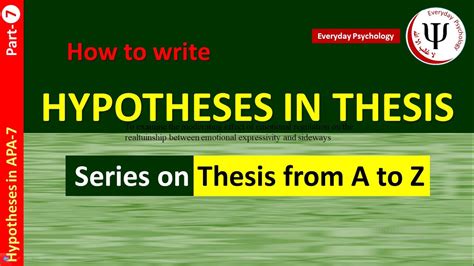 write hypotheses  thesis    youtube