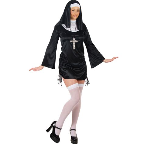 ladies sexy naughty nun fancy dress up party halloween hen night