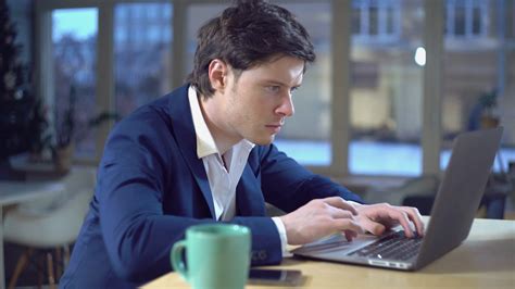 handsome young businessman working  hard project  startup company