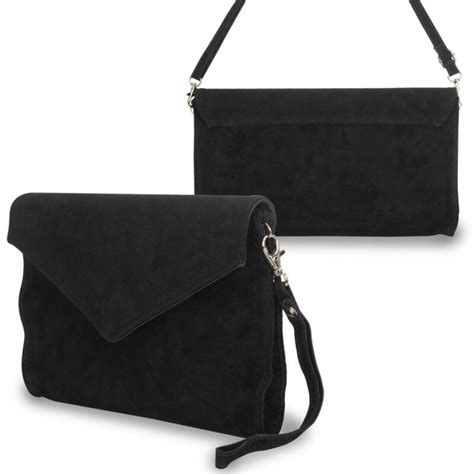 black suede clutch bag ebay