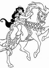 Coloring Pages Jasmine Aladdin Horse Princess Disney Characters Print Printable Colouring Color Dinokids Book Clipart Fun Kids Getcolorings Books Popular sketch template