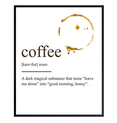 coffee definition wall art poster print funny home or