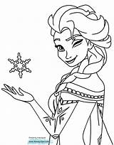Elsa Coloring Pages Frozen Disney Princess Disneyclips Printable Pdf Skating Winking Colors Visit sketch template
