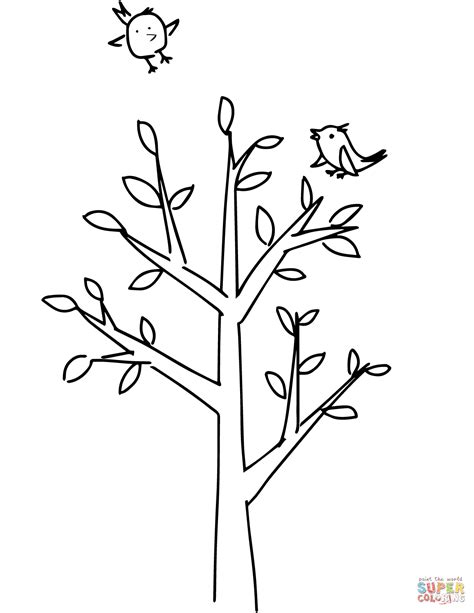 spring tree coloring page  printable coloring pages