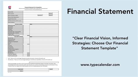 printable financial statement templates  word excel