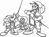 Musketeers Donald Goofy Colorir Pluto Halloween Nata Apena Paperina Samson sketch template