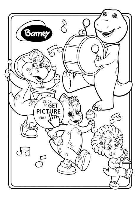 barney  friends musicians coloring pages  kids printable