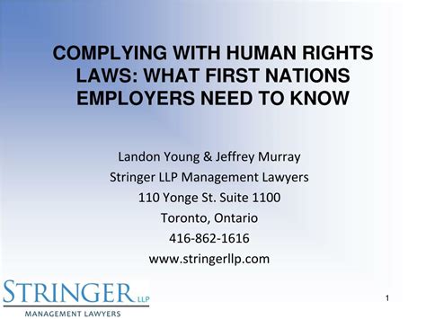 Ppt Complying With Human Rights Laws What First Nations Employers