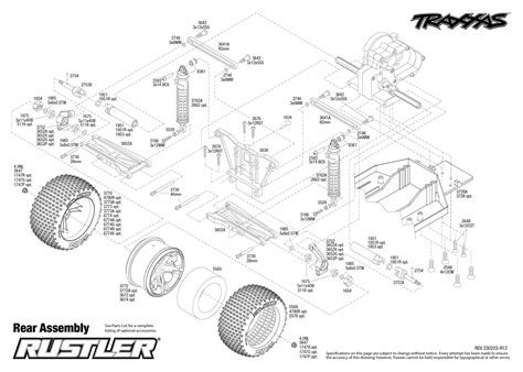rustler   rear assembly exploded view traxxas