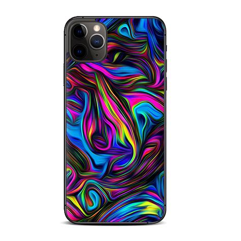 skin  iphone  pro skins decal vinyl wrap stickers cover neon color swirl glass walmart