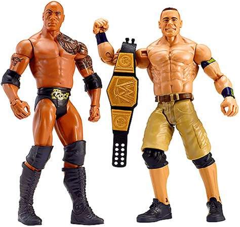 wwe  rock  john cena championship showdown  pack action figures