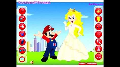 Super Mario Cartoon Game Princess Peach And Mario Dress