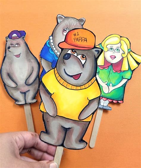goldilocks    bears puppets full color printable etsy