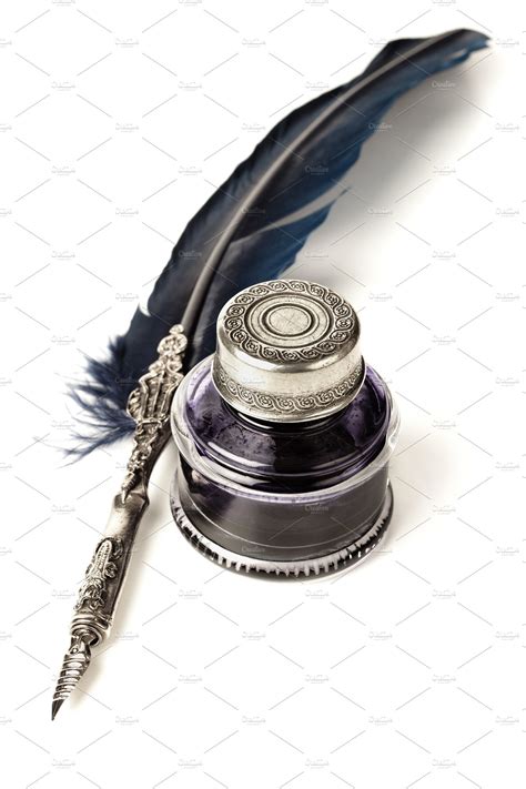 quill   inkwell background stock  creative market