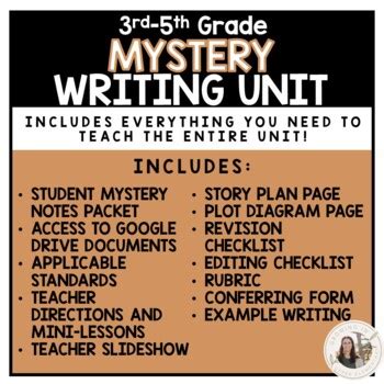 narrative writing unit mystery writing mini lessons graphic organizers