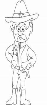 Sherif Personnages Occupations Uniformed Colouring Coloriages Ko sketch template