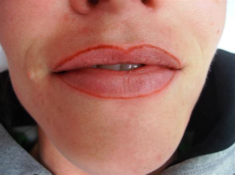 permanent cosmetics    healed lip liner