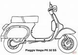 Vespa Piaggio Sketsa Mewarnai Pk Malvorlage Stampare Lambretta Transportation Gratis sketch template