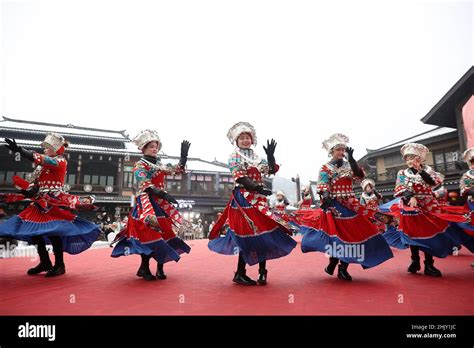 Danzhai China S Guizhou Province 1st Feb 2022 Villagers Wearing